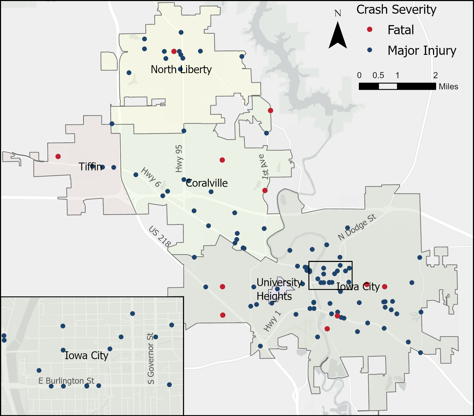 >Fatal and Serious Injury Crashes map