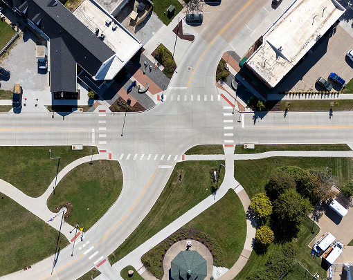 Crosswalks at Cherry and North Dubuque Streets near Penn Elementary in North Liberty. 